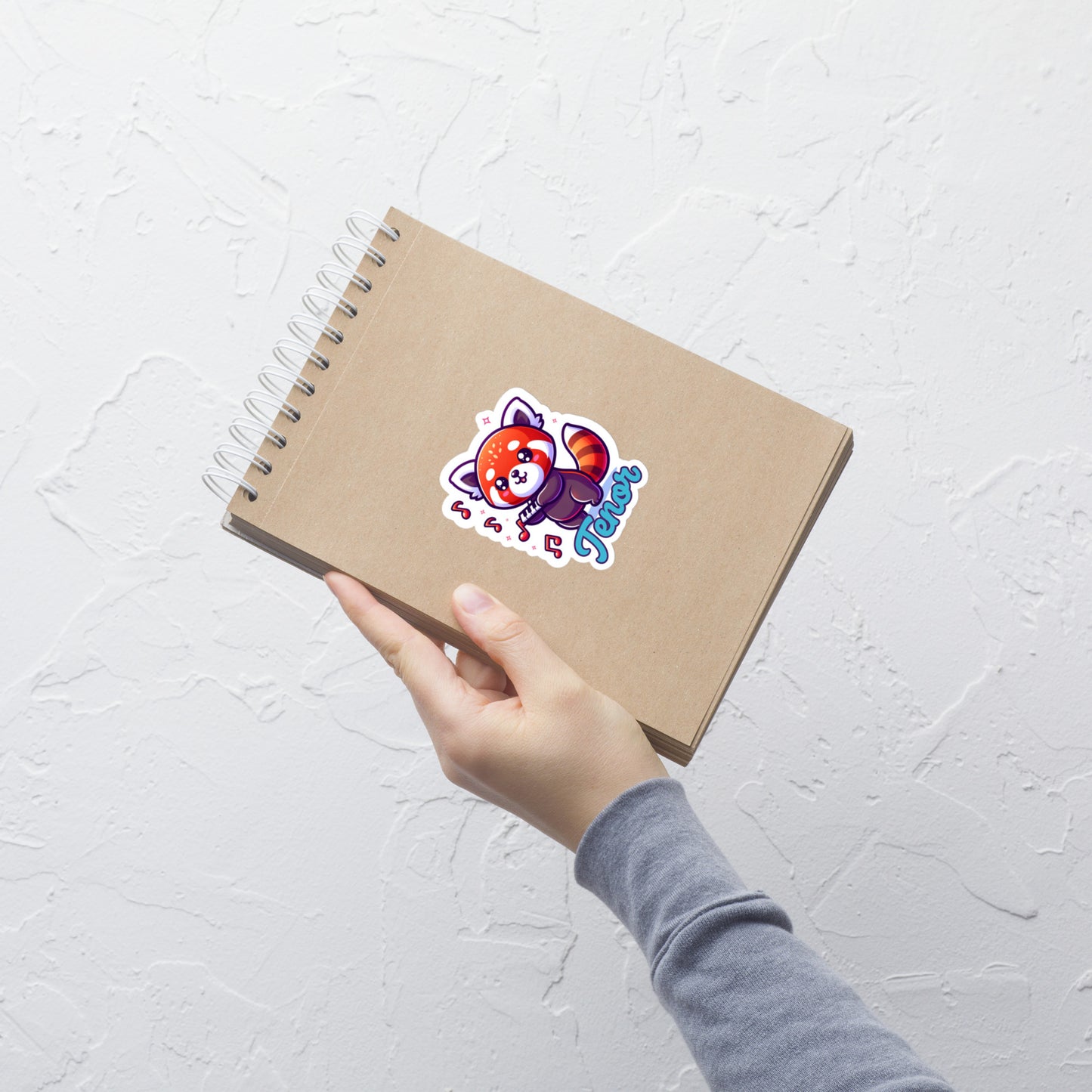 Bubble-free stickers Adorable red panda piano player singer music lover tenor singer sticker teacher sticker