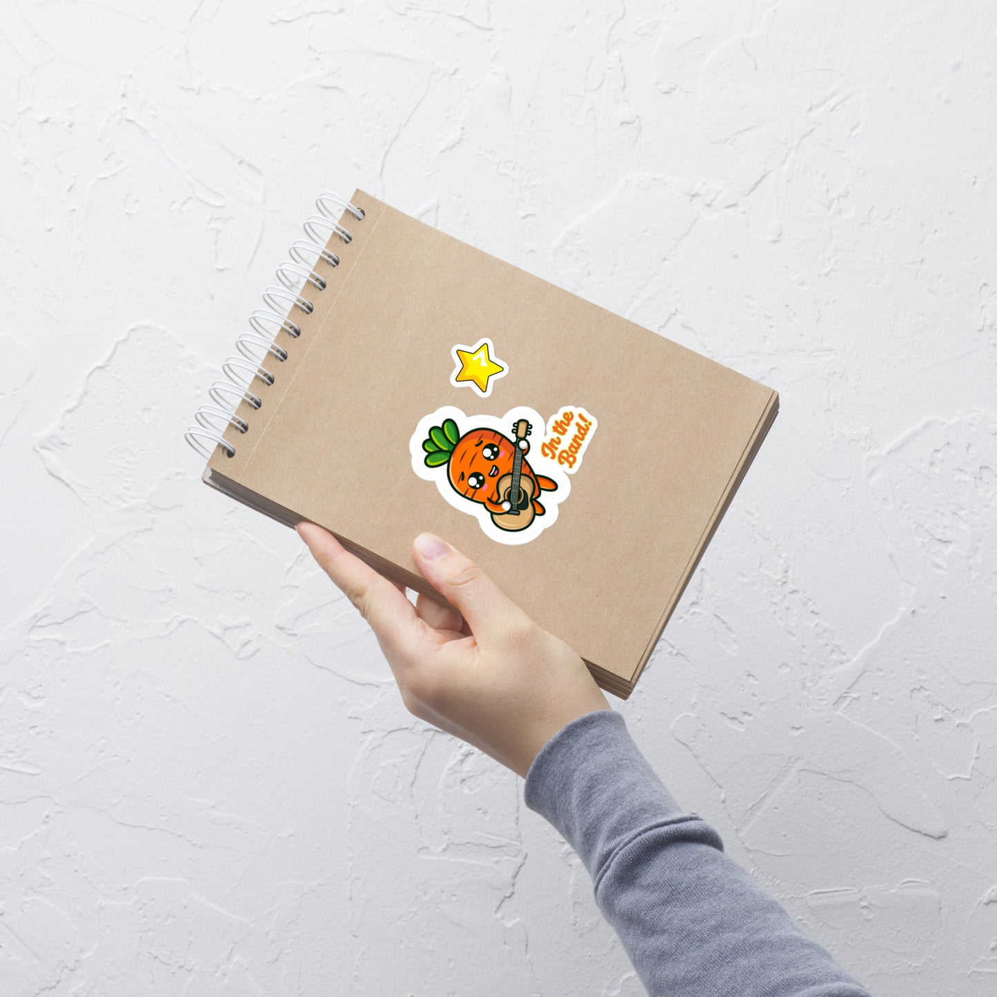 Bubble-free stickers Funny carrot playing guitar In the Band sticker musician guitar player sticker carrot sticker teacher sticker