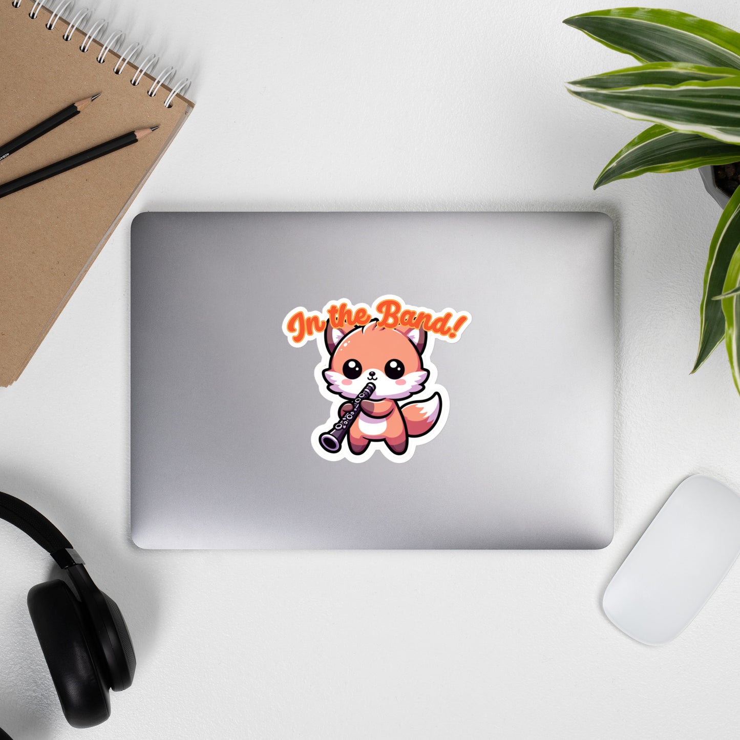 Bubble-free stickers Adorable animal playing oboe sticker band stickers teacher stickers