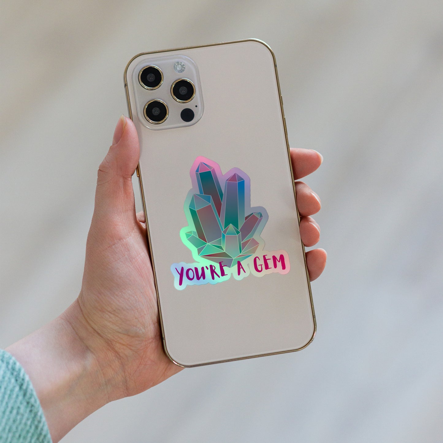 Crystal Gemstone Holographic stickers Fun You're a Gem sticker
