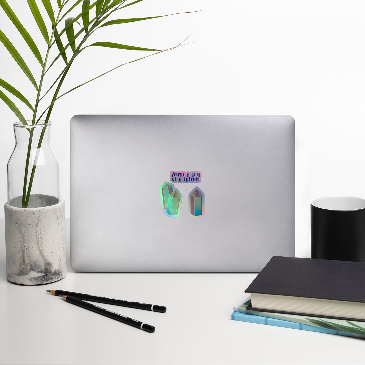 You're a gem of a friend Holographic sticker collection (3) gemstone crystal stickers