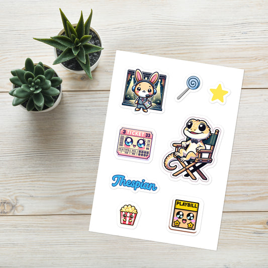 Sticker sheet Geek out with this cutie thespian themed sticker sheet Director stickers crew stickers theatre nerd