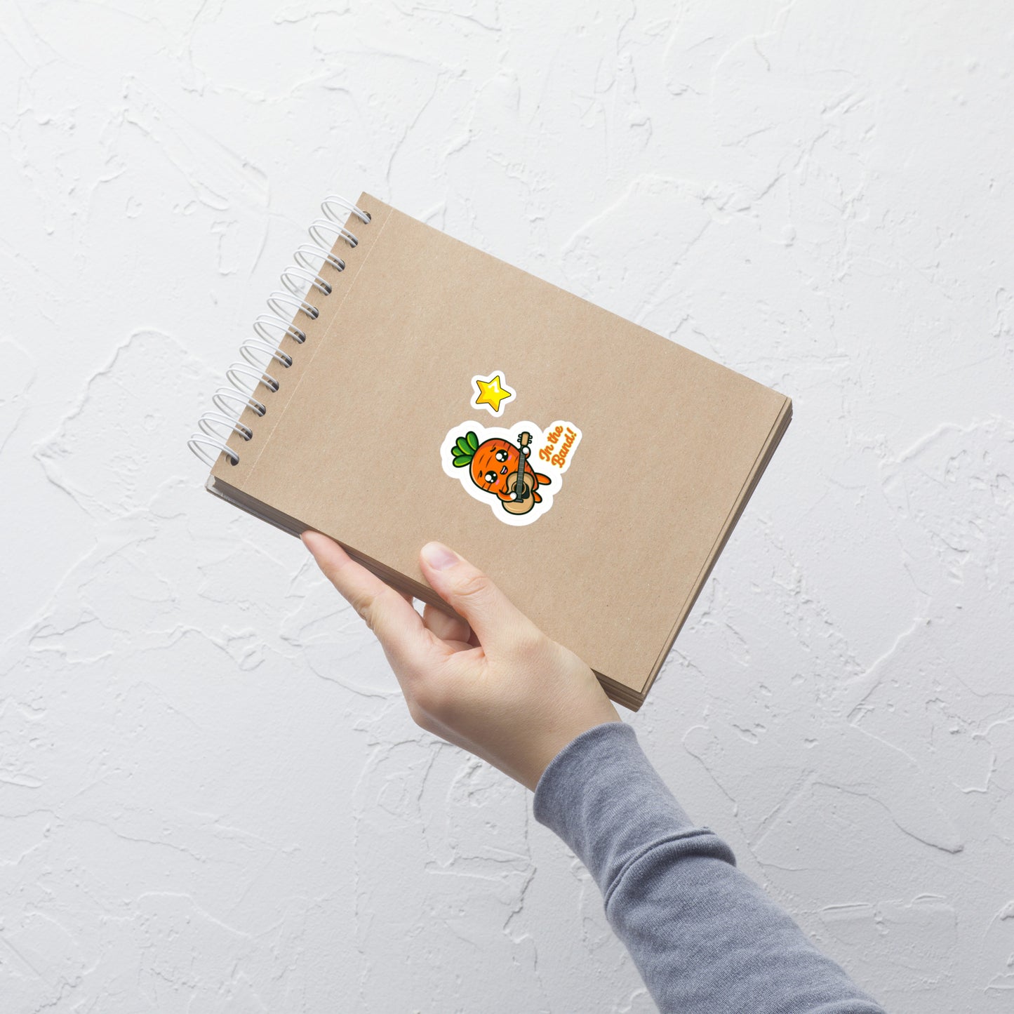 Bubble-free stickers Funny carrot playing guitar In the Band sticker musician guitar player sticker carrot sticker teacher sticker