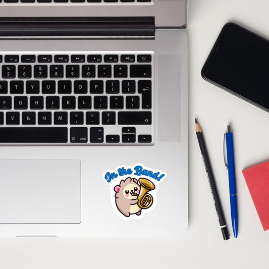 Bubble-free stickers Hedgehog playing tuba sticker band stickers musician stickers