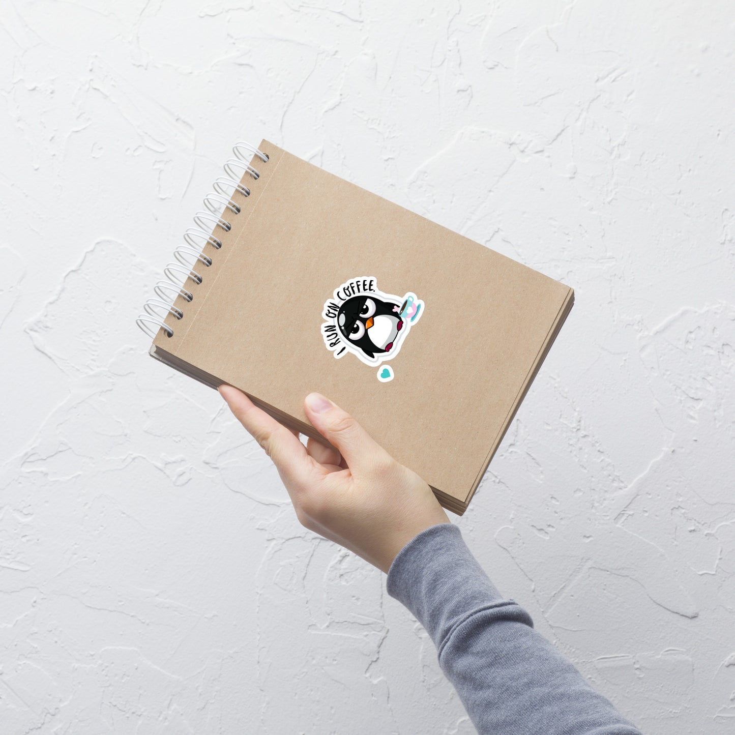 Bubble-free stickers I run on Coffee Pouty Penguin tired penguin annoyed need coffee introvert stickers funny teacher stickers