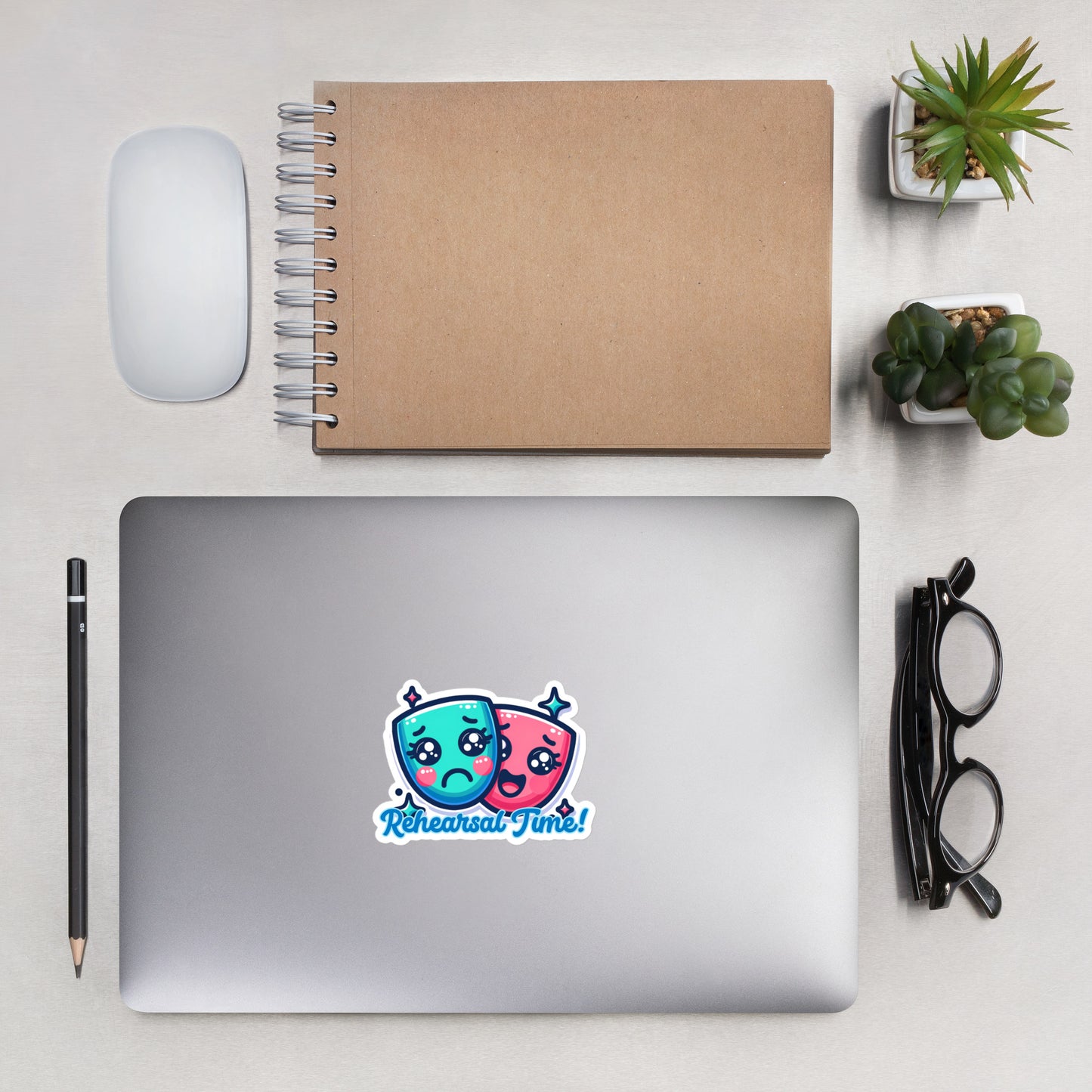 Bubble-free stickers Theatre masks cutie sticker theater nerd stickers high school teacher stickers