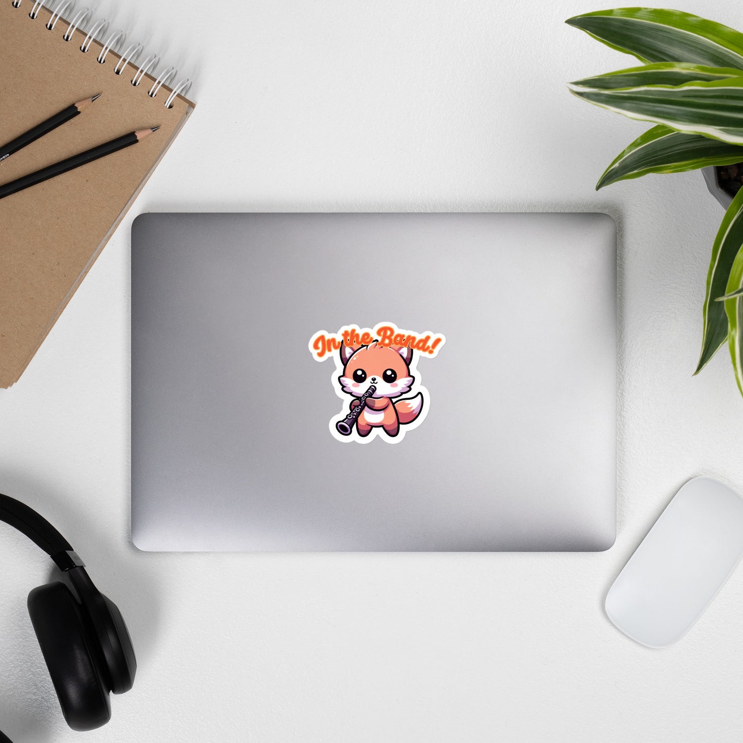 Bubble-free stickers Adorable animal playing oboe sticker band stickers teacher stickers