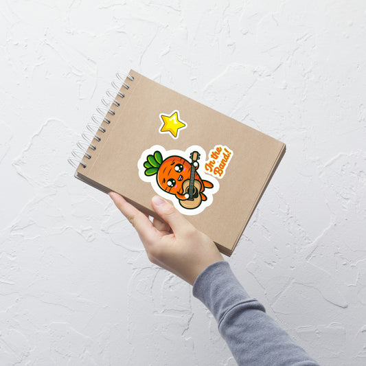 Bubble-free stickers Funny carrot playing guitar In the Band sticker musician guitar player sticker carrot sticker teacher sticker