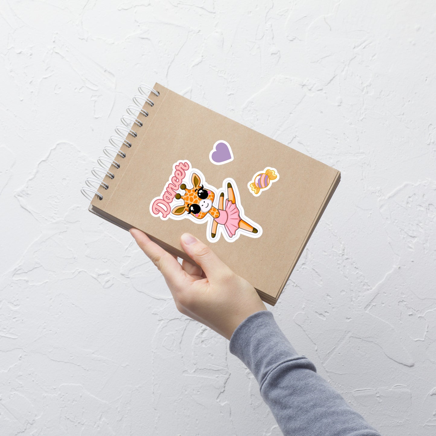 Bubble-free stickers Adorable dancing giraffe sticker ballet dancer stickers teacher stickers fun dance sticker