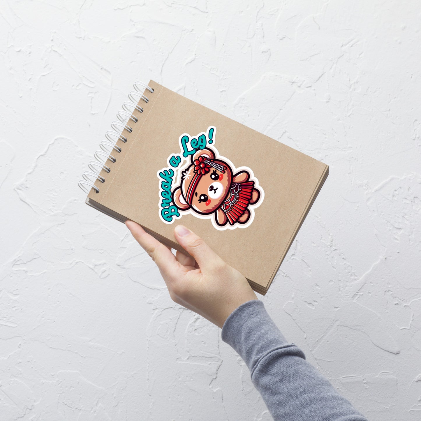 Break a Leg Cute bear wearing 1920s flapper outfit is ready for the big show! Fun cute bubble free sticker.