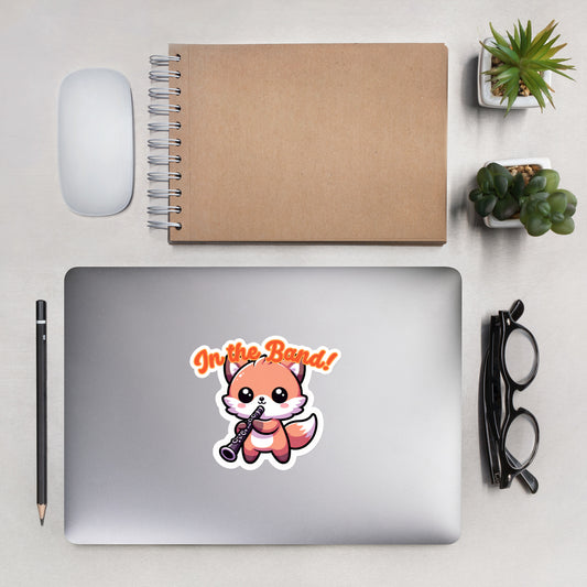 Bubble-free stickers Adorable animal playing oboe sticker band stickers teacher stickers