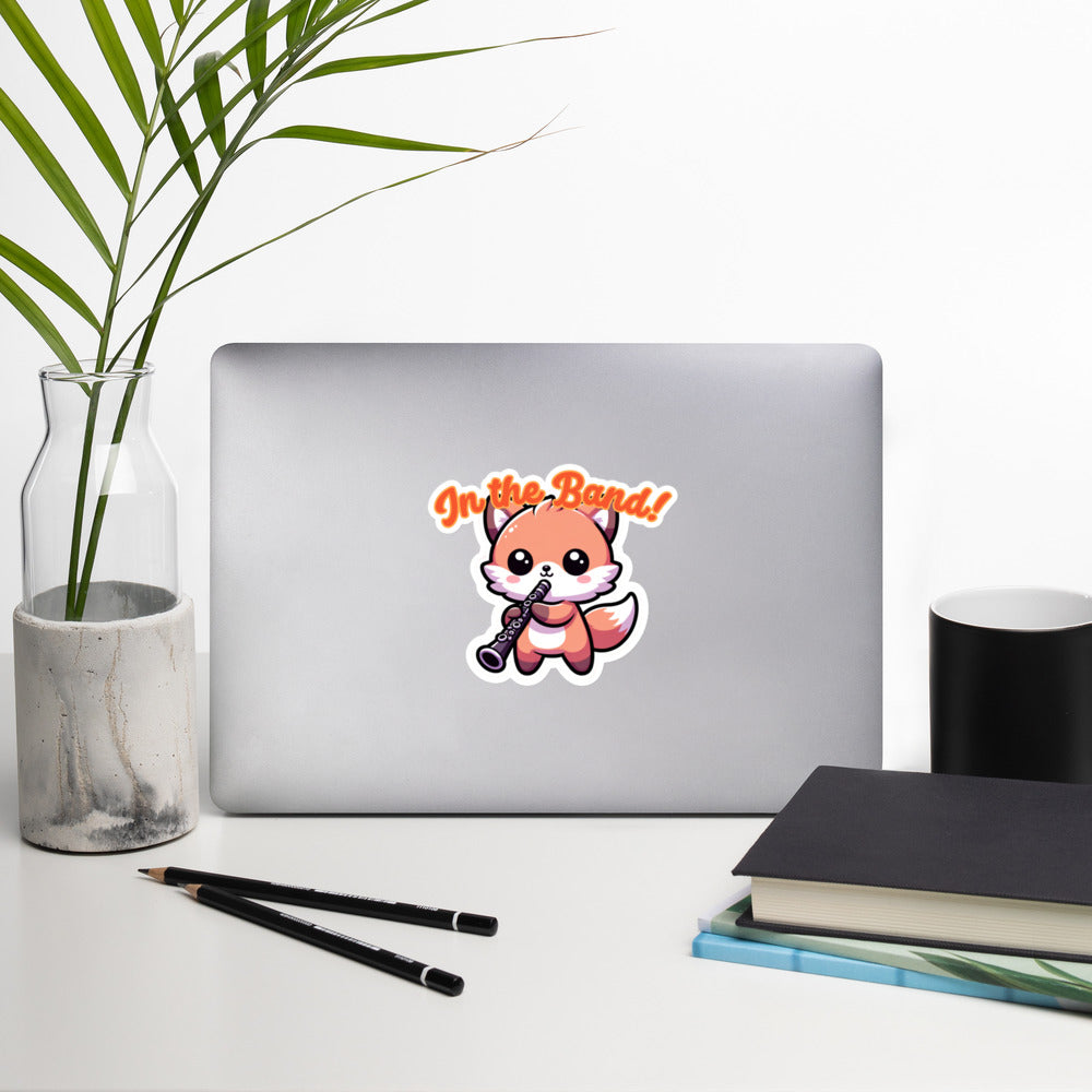 Bubble-free stickers Adorable animal playing oboe sticker band stickers teacher stickers