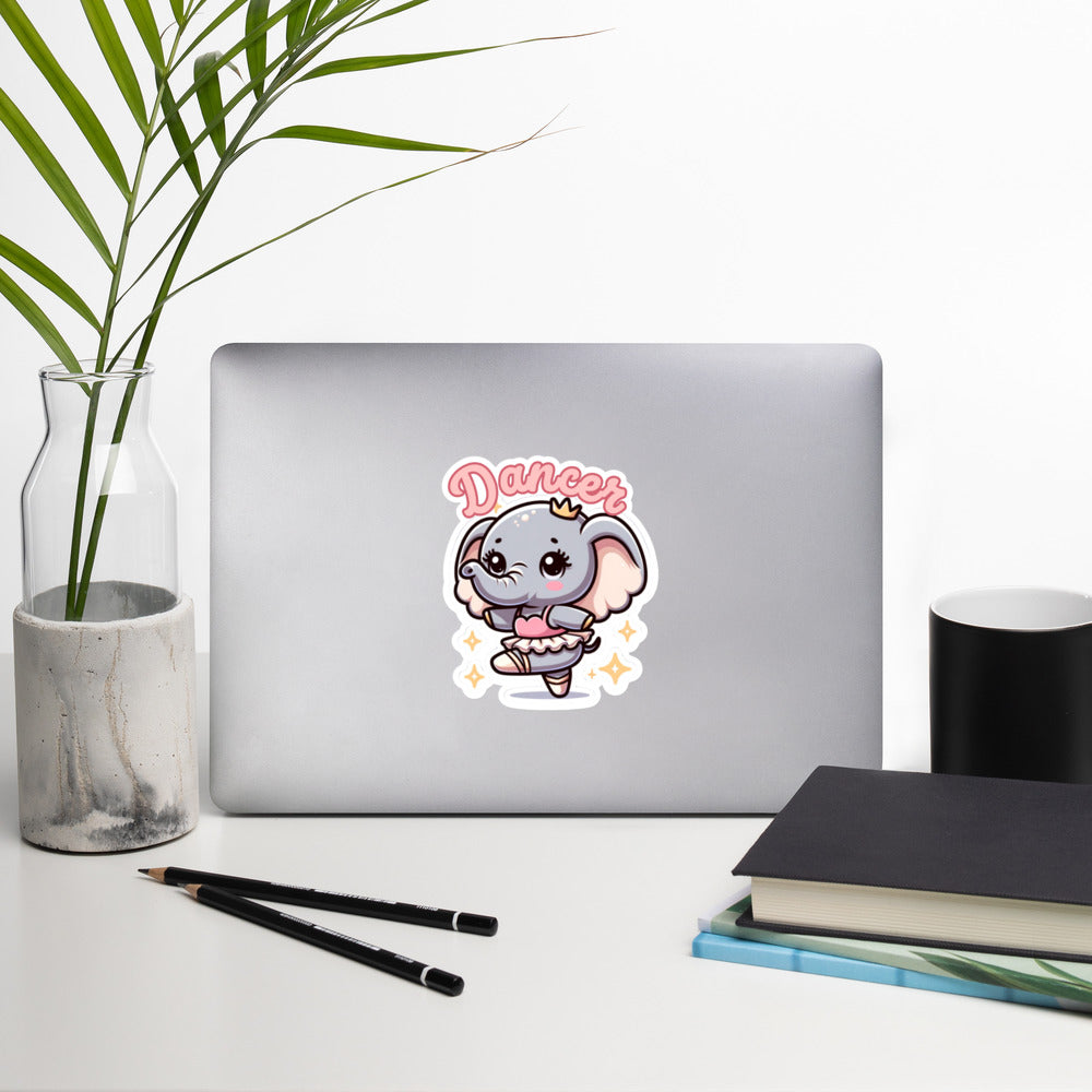 Bubble-free stickers Elephant ballet sticker pointe dancer stickers fun dance team stickers