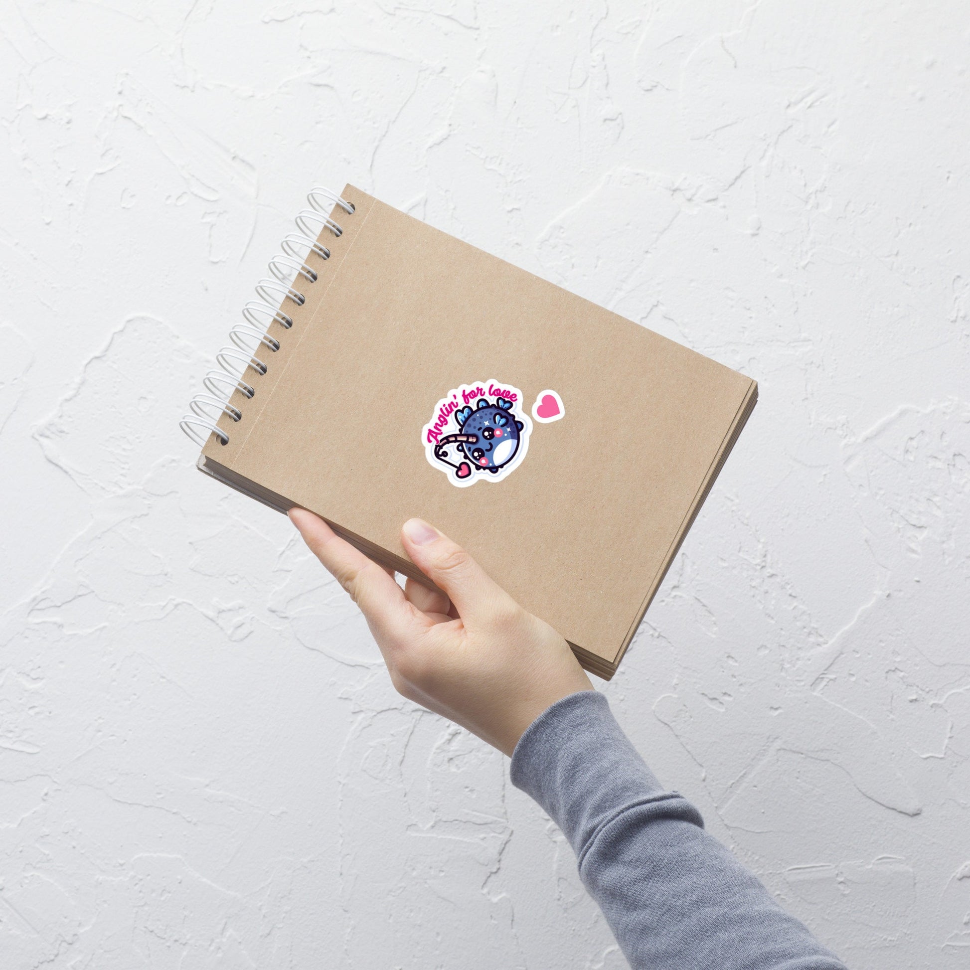 Angler Fish Valentine Sticker Anglin' For Love Sticker Fun love sticker Bubble-free stickers
