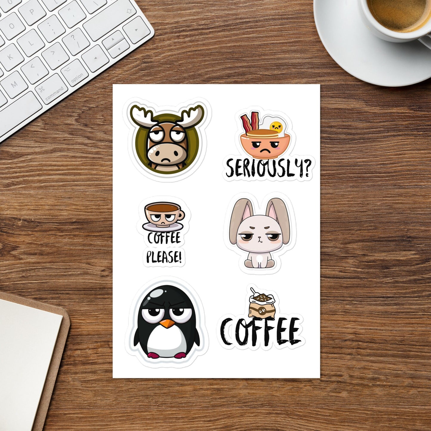 Coffee Humor Sticker Sheet Coffee First Coffee STAT Teacher Humor Funny Stickers Sticker sheet