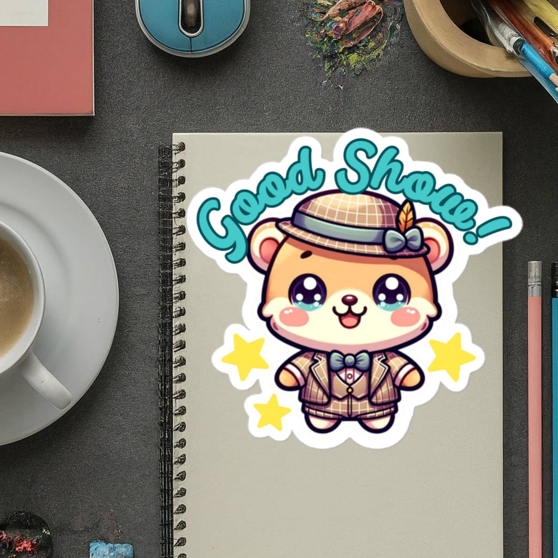 Good Show! Bear is 1940s costume is ready for the stage Theatre Stickers Teacher StickersBubble-free stickers