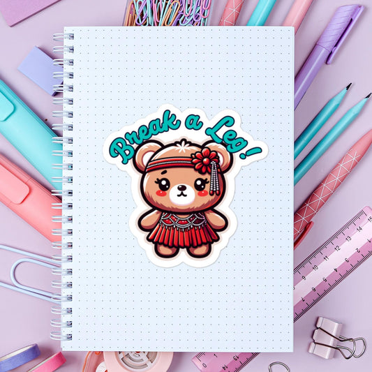 Break a leg! Sticker 1920s Flapper bear sticker theatre sticker theater stickersBubble-free stickers