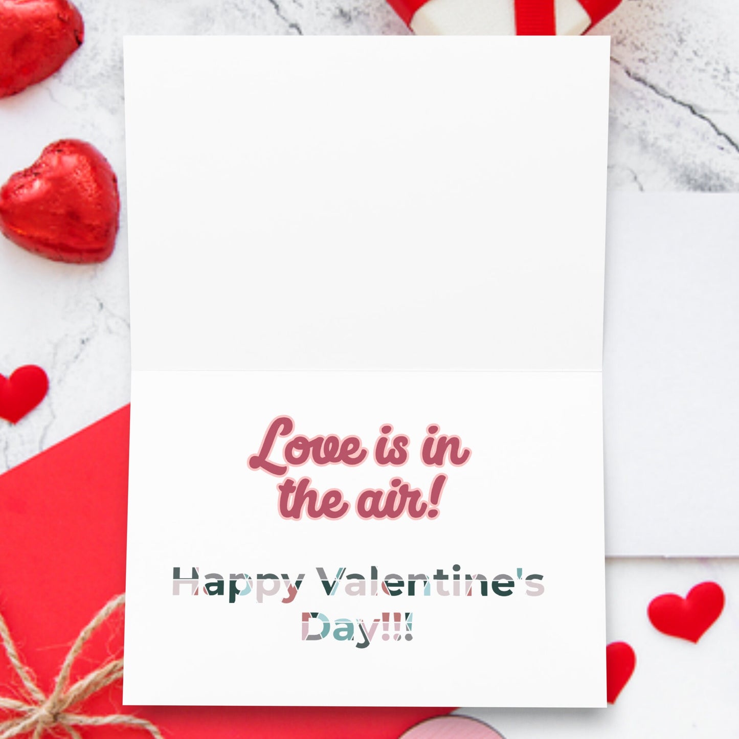 NOTECARD Red Panda with Balloons Love is in air Valentine's Day Cards Valentines GREETING CARD