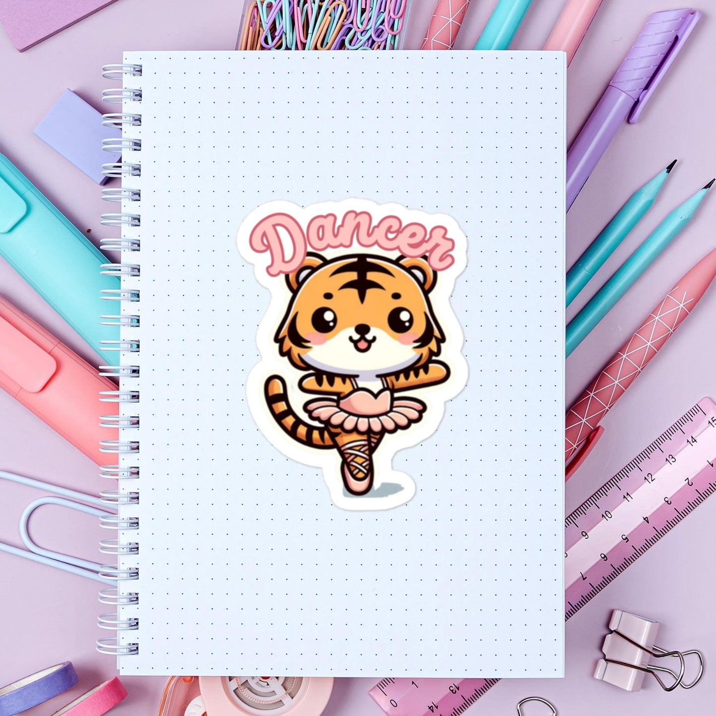 Tiger Dancer Sticker Ballet stickers Ballet animals Ballet accessories giftsBubble-free stickers
