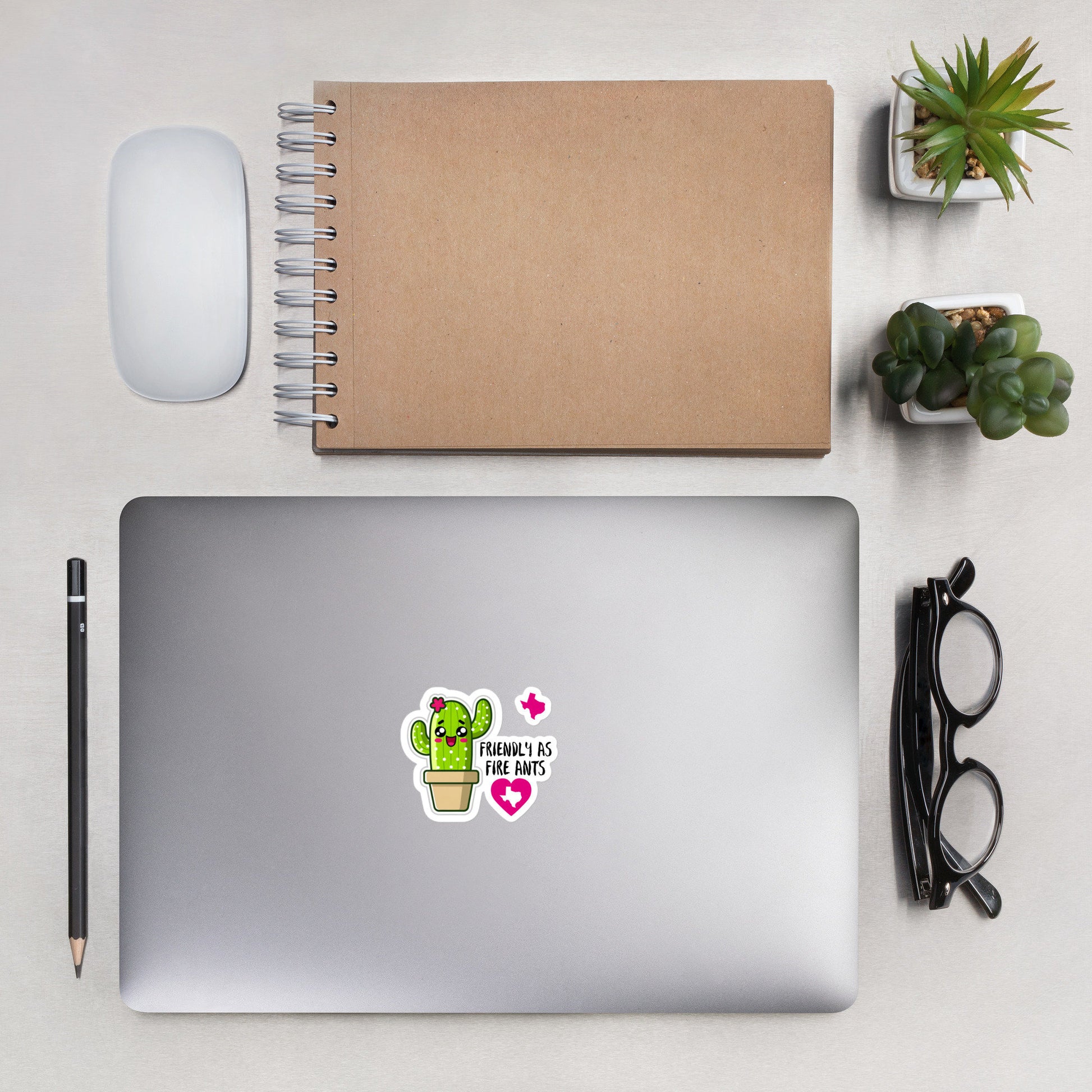 Friendly as fire ants sticker prickly cactus Texas Humor sticker Texas love teacher loveBubble-free stickers