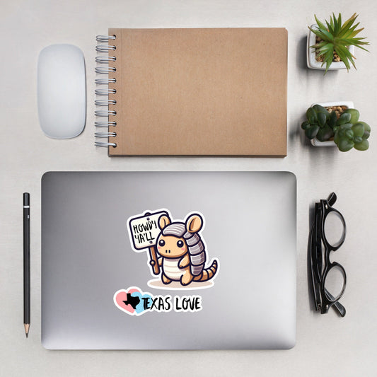 Armadillo Texas Love sticker Fun Texas stickers Texas Pride Western Stickers Cowboy armadilloBubble-free stickers