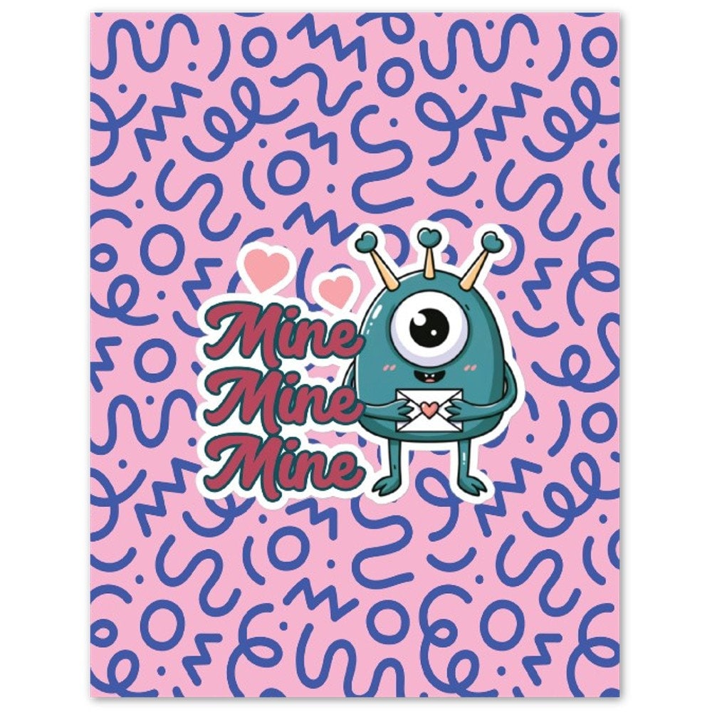 Monster Valentine Cards Pack of 10 Greeting Cards (standard envelopes) (US & CA)