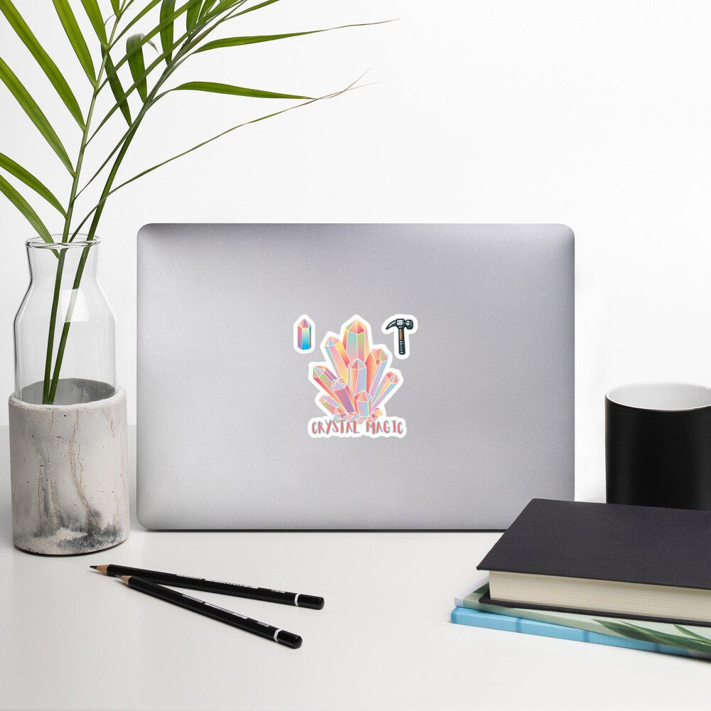 Crystal Magic Crystal Cluster Rock hound sticker large Bubble-free stickers rock hound humor crystal humor
