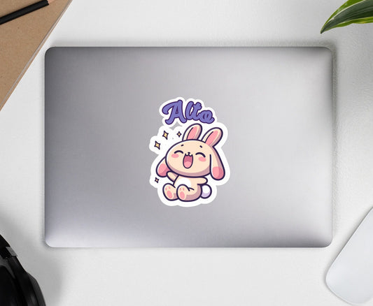 Bubble-free stickers alto singing bunny choir stickers choir teacher stickers