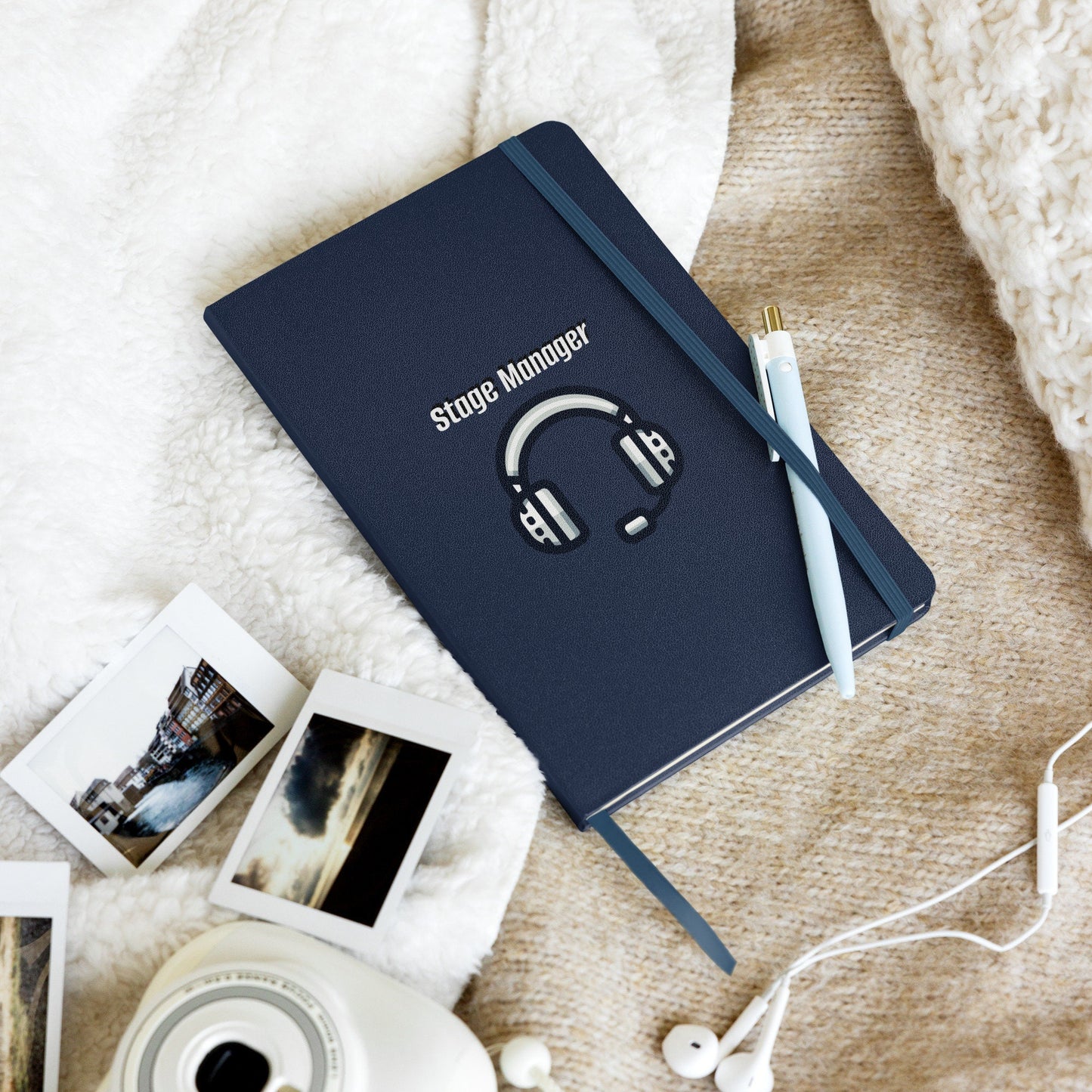 Stage Manager with backstage headset Hardcover bound notebook Theatre accessories Theatre gifts