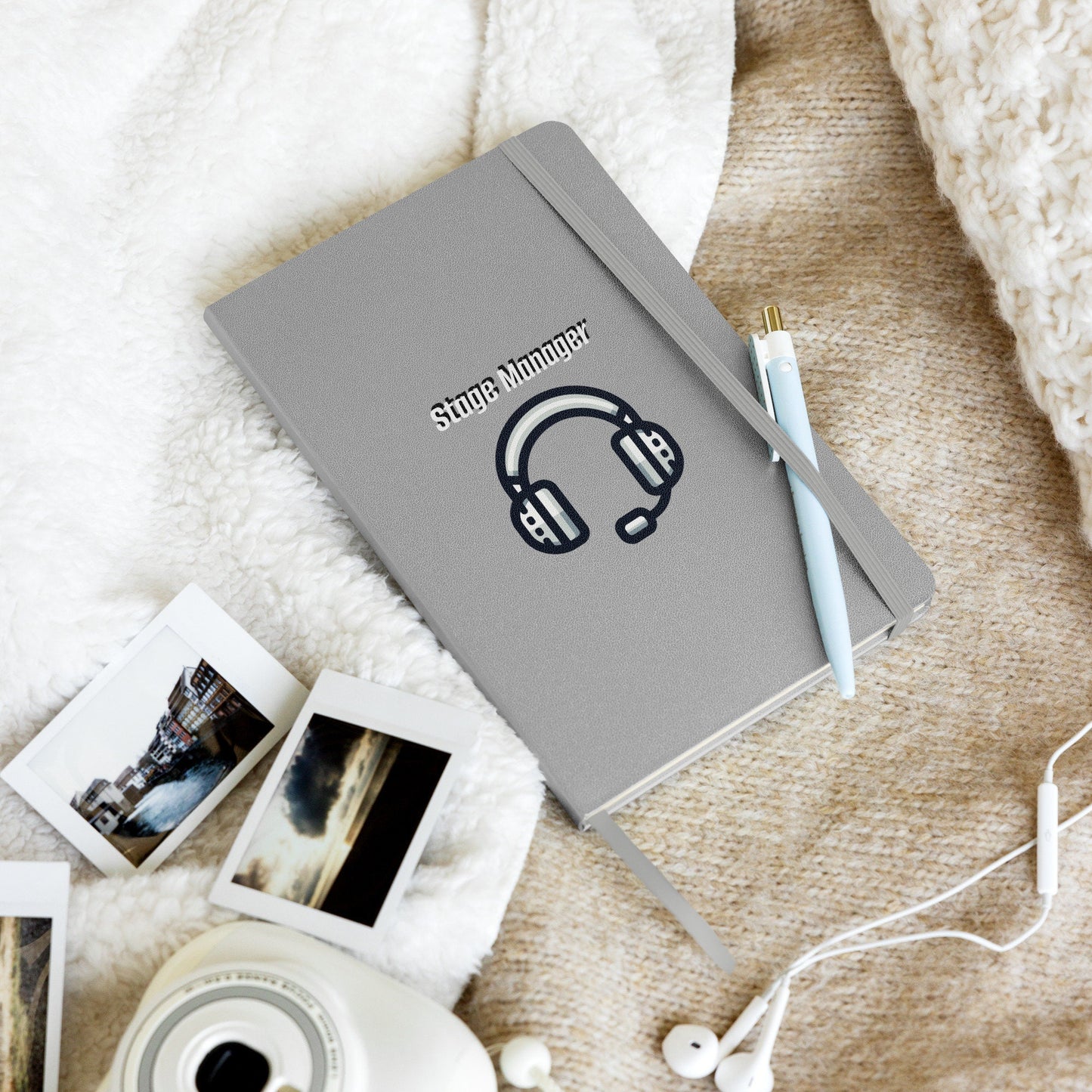 Stage Manager with backstage headset Hardcover bound notebook Theatre accessories Theatre gifts