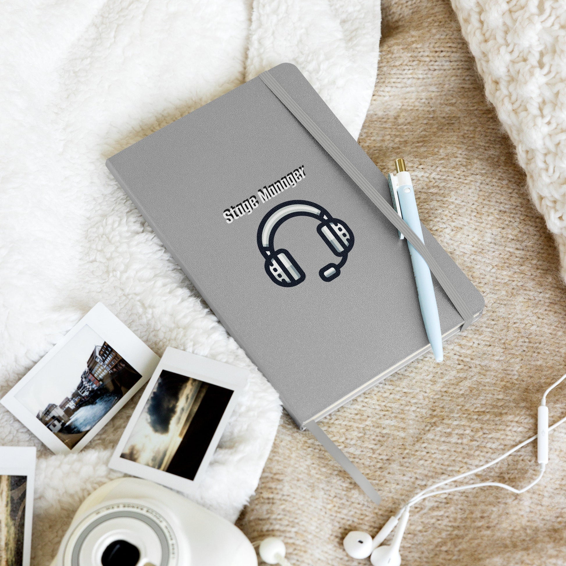 Stage Manager with backstage headset Hardcover bound notebook Theatre accessories Theatre gifts