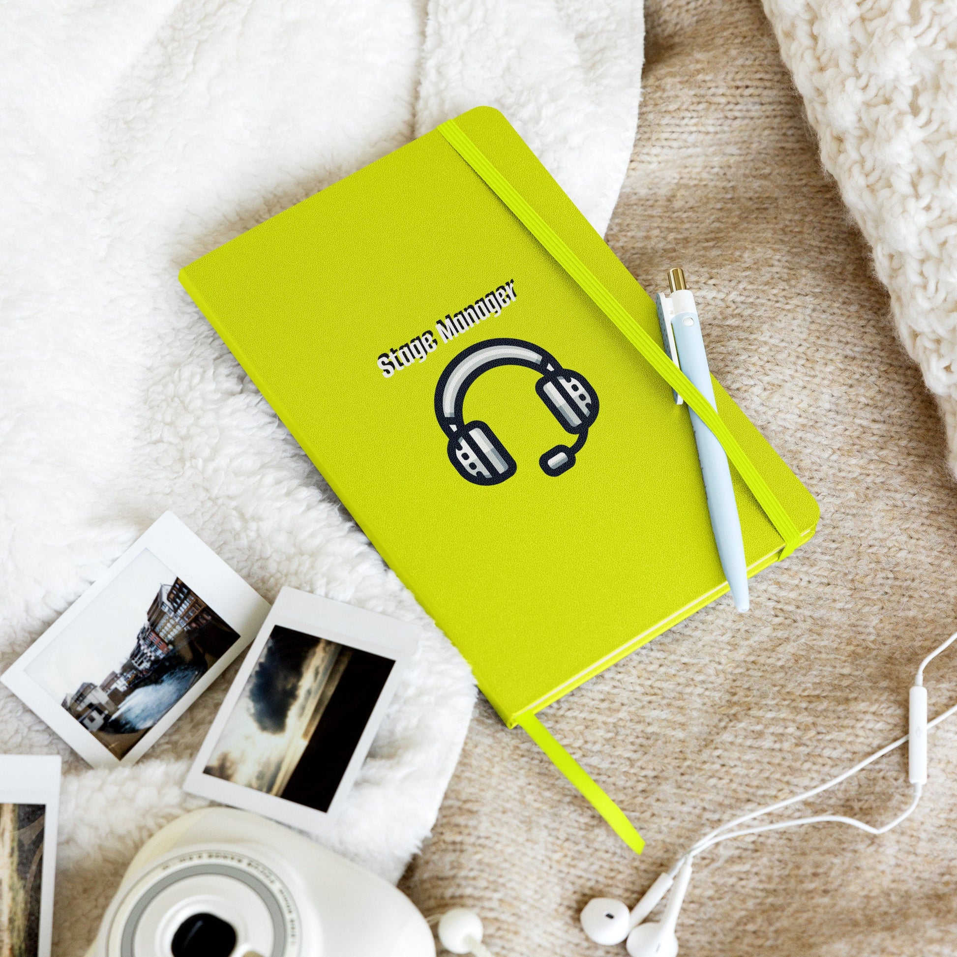 Stage Manager with backstage headset Hardcover bound notebook Theatre accessories Theatre gifts