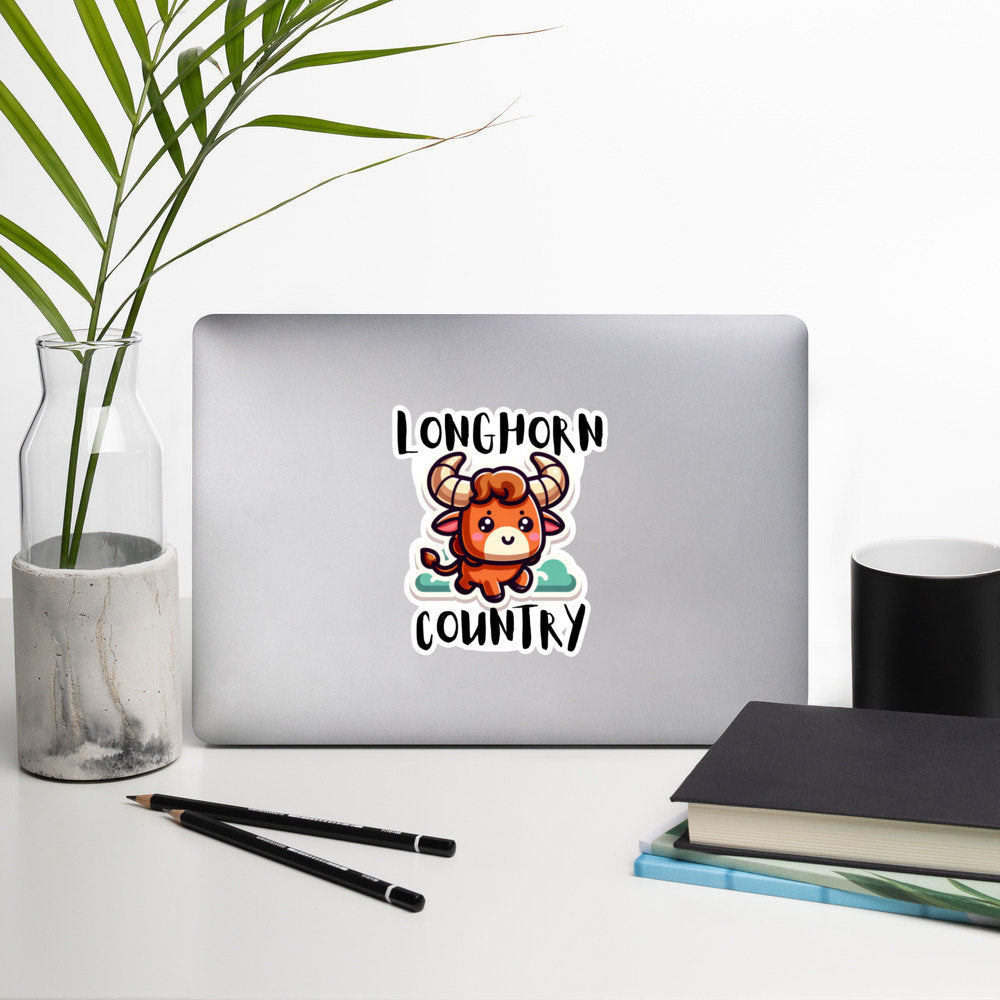 Texas Longhorn Country Sticker Texas stickers texas themed gifts texas humor longhorn pride