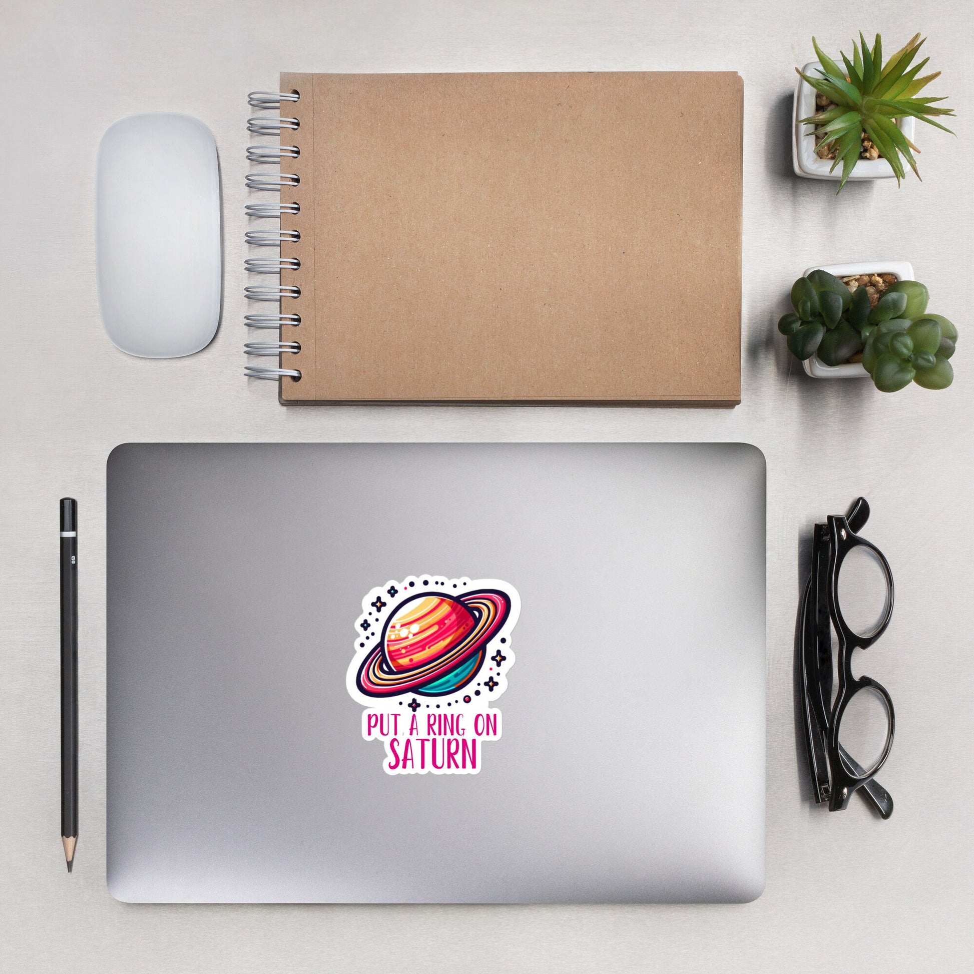 Put a ring on saturn Sticker Astronomy Sticker Science Stickers Astronomy Humor Bubble-free stickers
