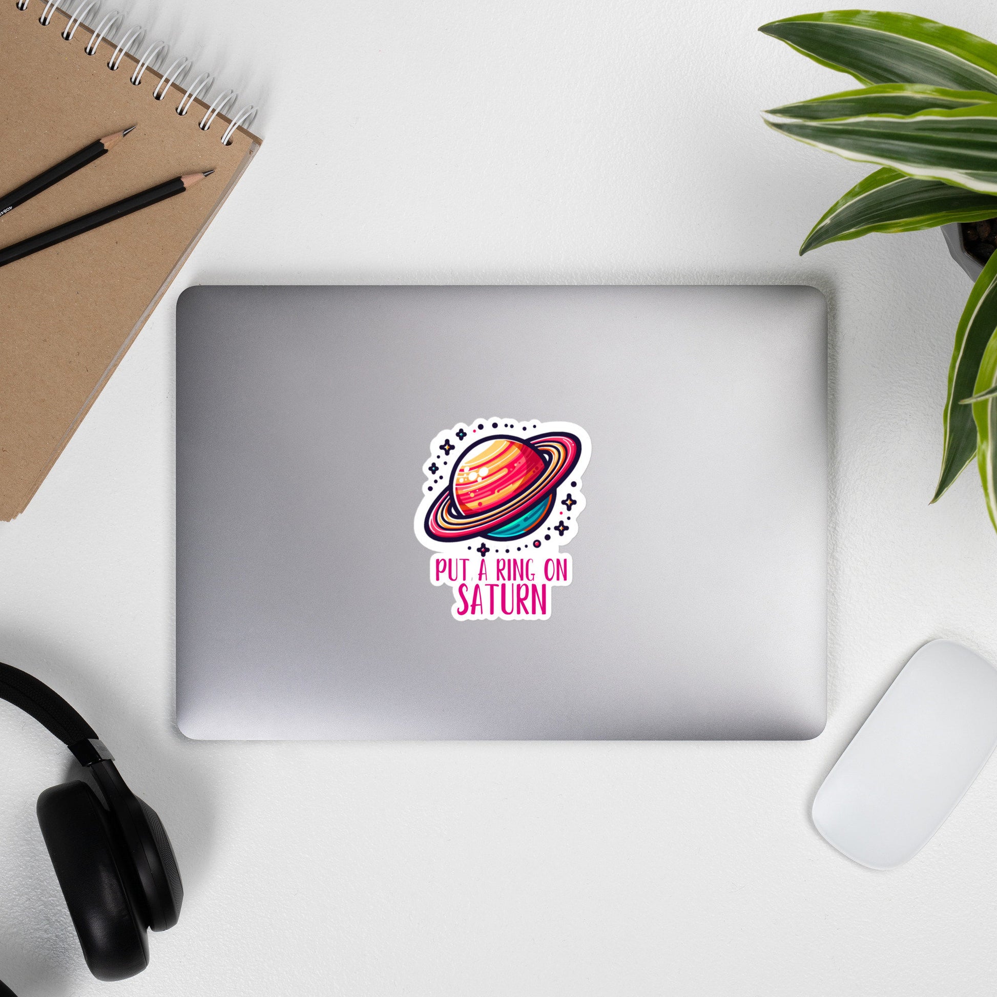 Put a ring on saturn Sticker Astronomy Sticker Science Stickers Astronomy Humor Bubble-free stickers