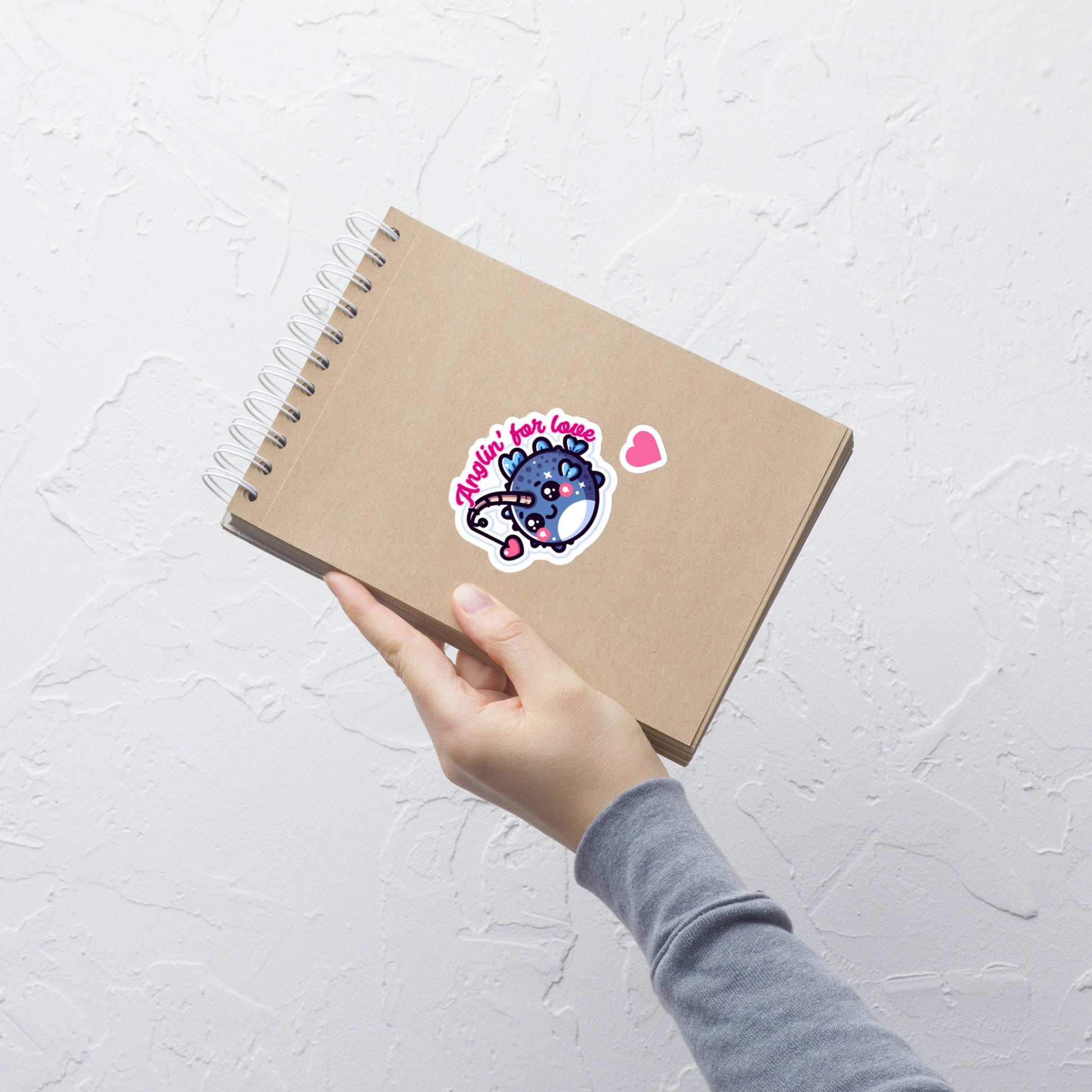 Angler Fish Valentine Sticker Anglin' For Love Sticker Fun love sticker Bubble-free stickers