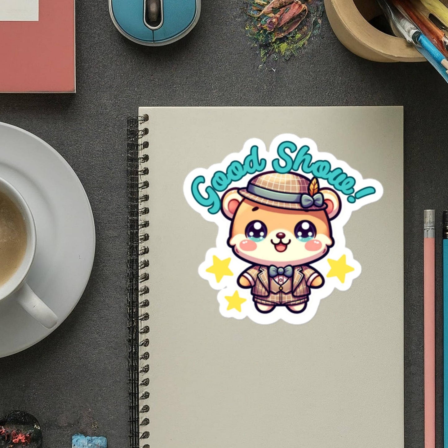 Good Show! Bear is 1940s costume is ready for the stage Theatre Stickers Teacher StickersBubble-free stickers