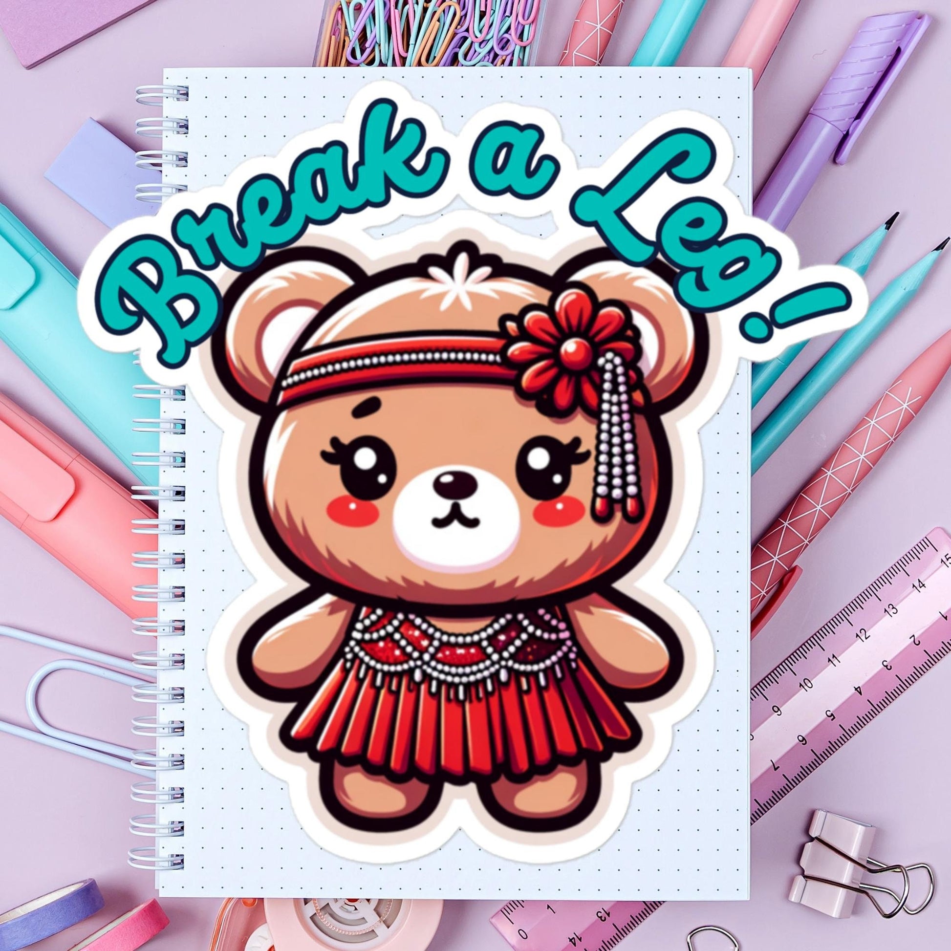 Break a leg! Sticker 1920s Flapper bear sticker theatre sticker theater stickersBubble-free stickers