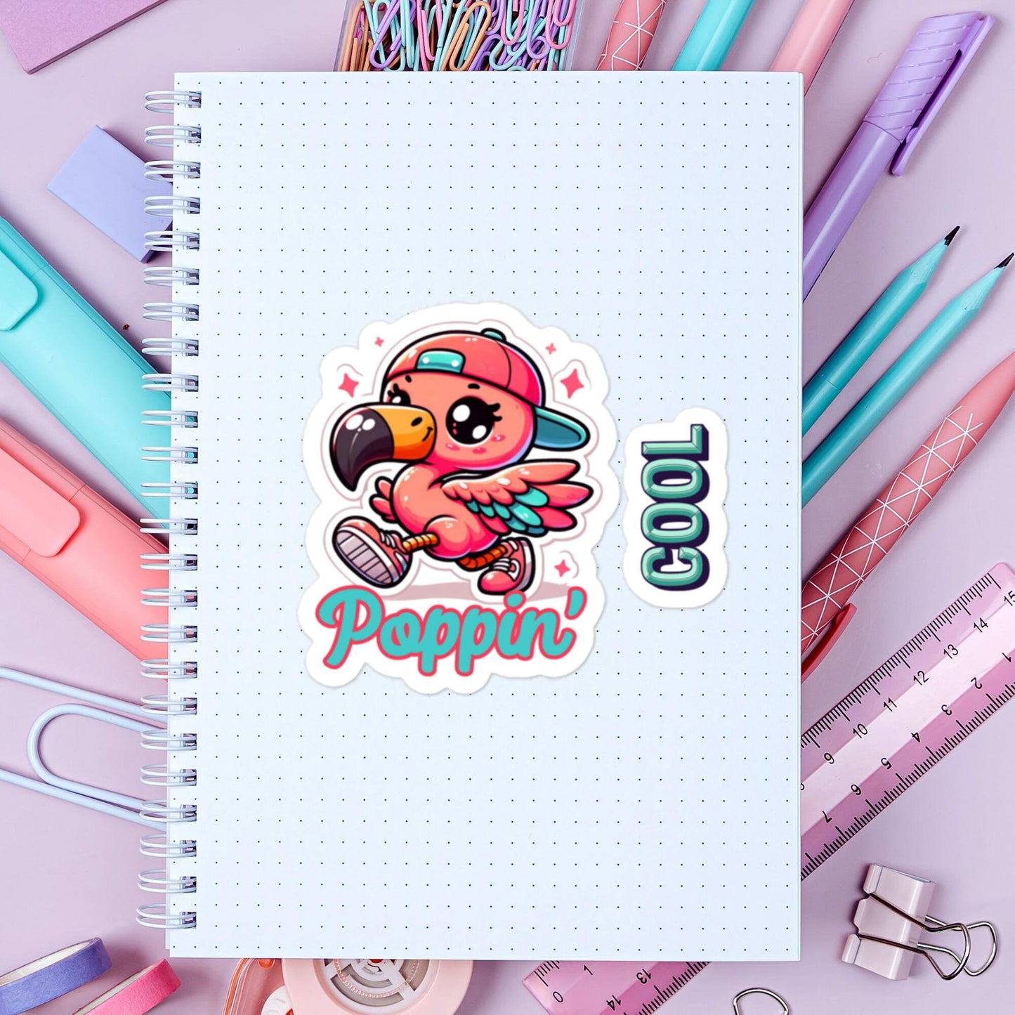 Poppin' Flamingo Dancer sticker Hip Hop Dance Sticker Fun Dance stickers teacher stickersBubble-free stickers