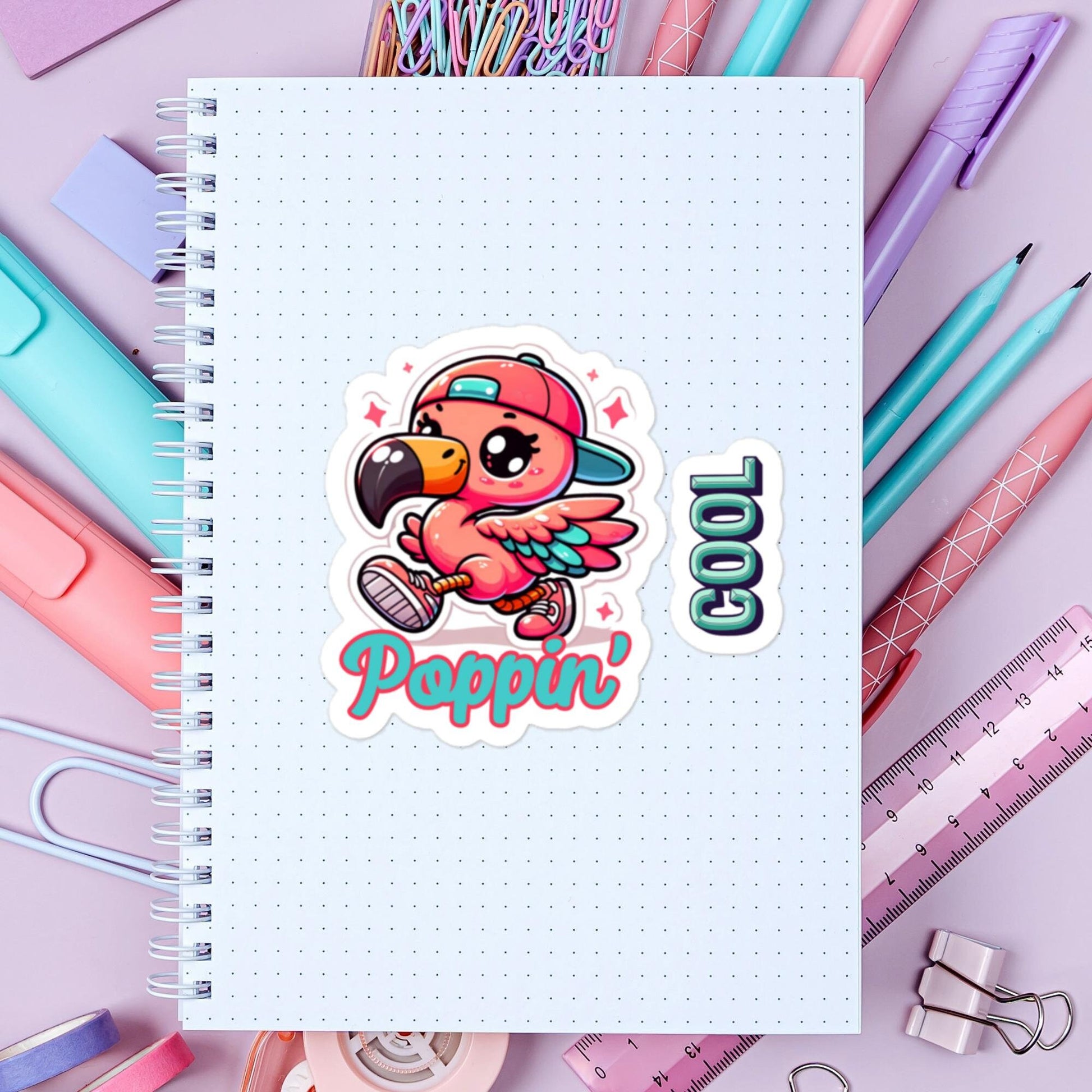 Poppin' Flamingo Dancer sticker Hip Hop Dance Sticker Fun Dance stickers teacher stickersBubble-free stickers