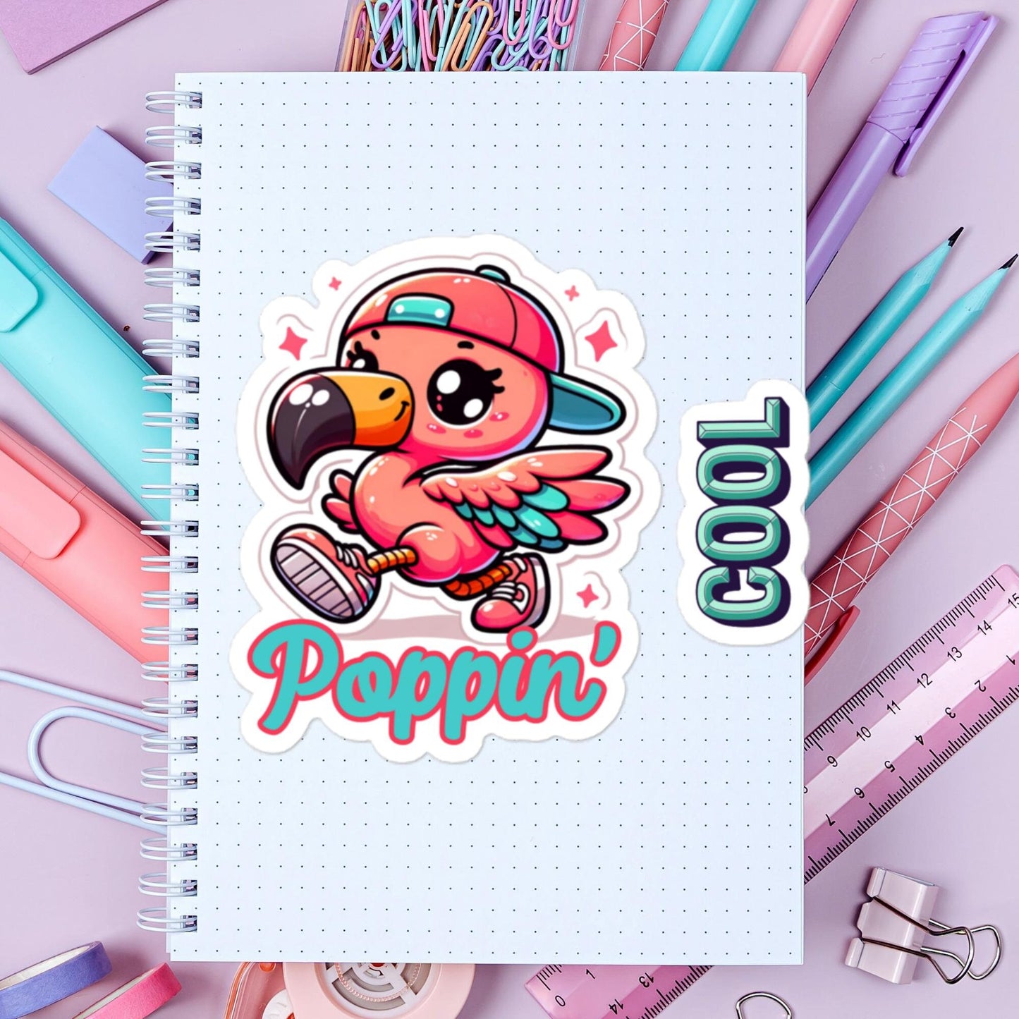 Poppin' Flamingo Dancer sticker Hip Hop Dance Sticker Fun Dance stickers teacher stickersBubble-free stickers