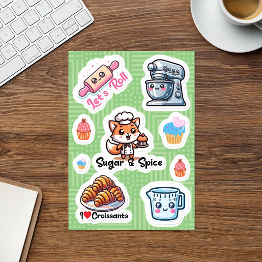 Sticker sheet Baking Humor Sticker Sheet Baker Sticker Sheet Gift Stickers Kitchen Baking Humor Fun Gift Stickers