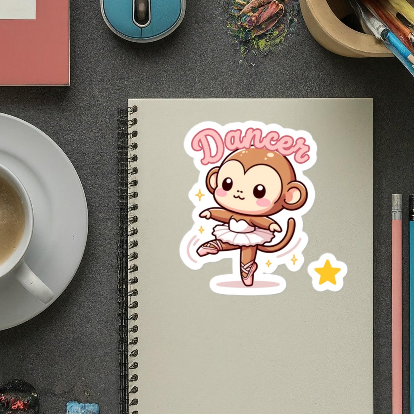 Dancer Monkey sticker Bubble-free stickers ballet dancer gifts teacher gifts