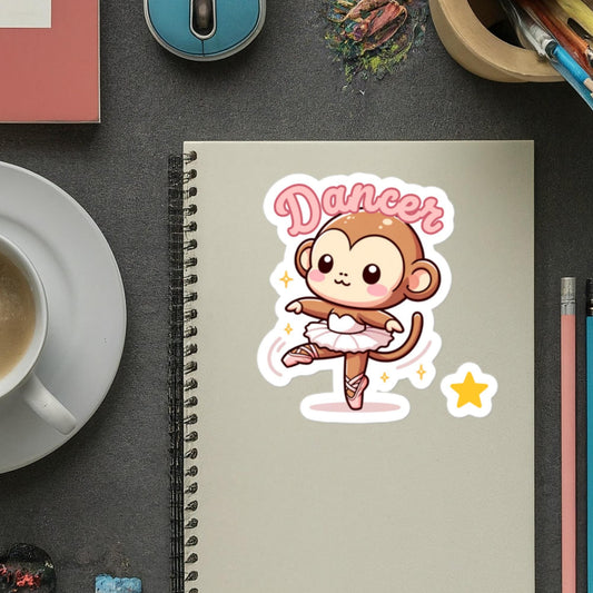 Dancer Monkey sticker Bubble-free stickers ballet dancer gifts teacher gifts