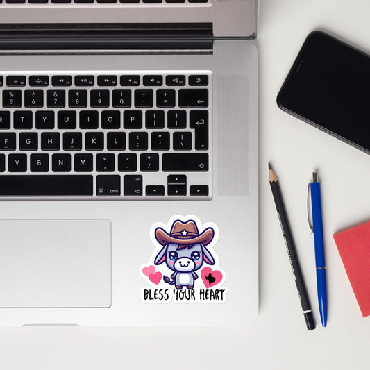 Bless Your Heart Donkey Sticker Texas Humor Texas Jokes Teacher Jokes Bubble-free stickers