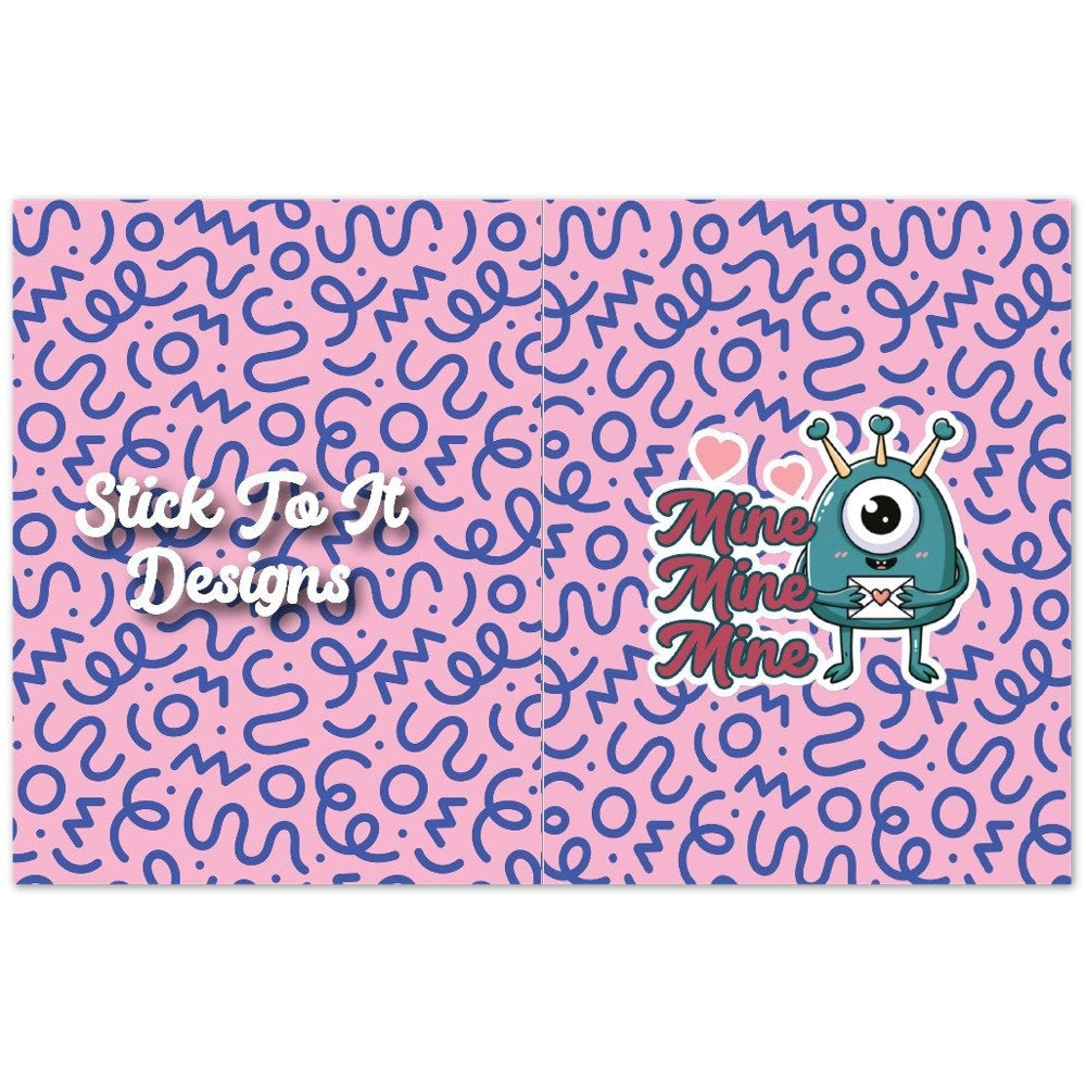 Monster Valentine Cards Pack of 10 Greeting Cards (standard envelopes) (US & CA)