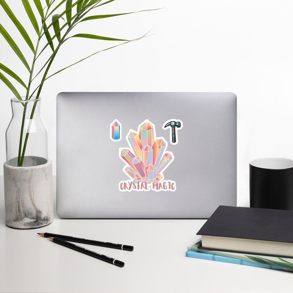 Crystal Magic Crystal Cluster Rock hound sticker large Bubble-free stickers rock hound humor crystal humor