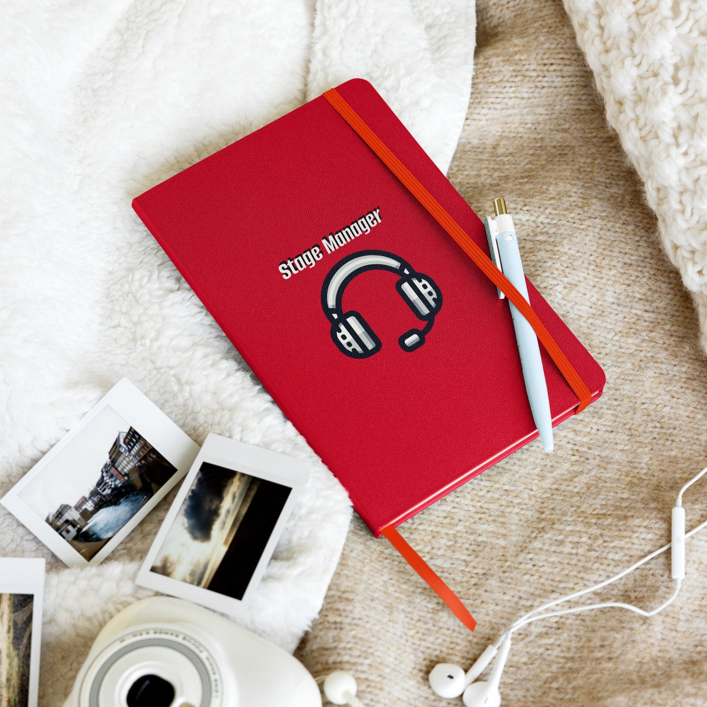 Stage Manager with backstage headset Hardcover bound notebook Theatre accessories Theatre gifts