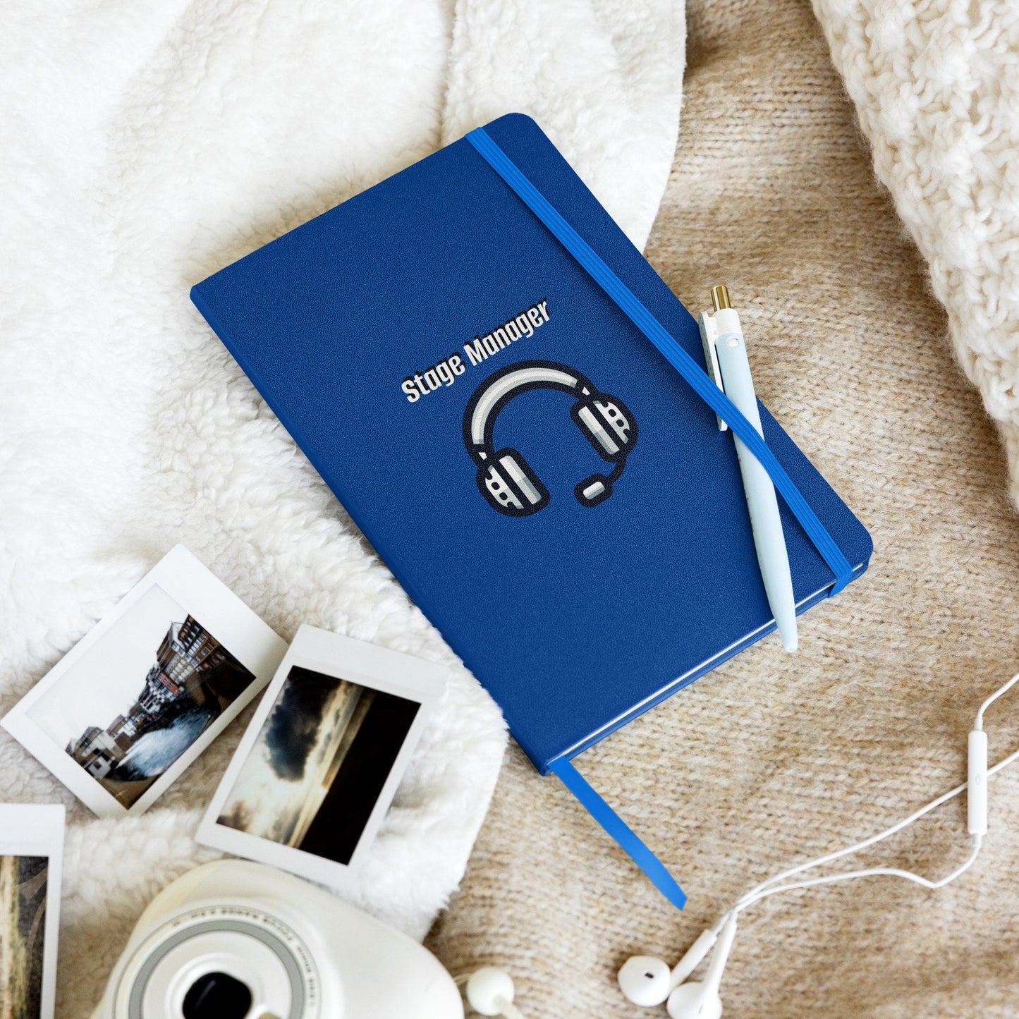 Stage Manager with backstage headset Hardcover bound notebook Theatre accessories Theatre gifts