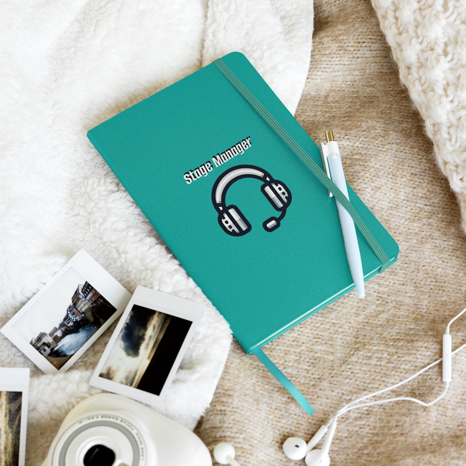 Stage Manager with backstage headset Hardcover bound notebook Theatre accessories Theatre gifts